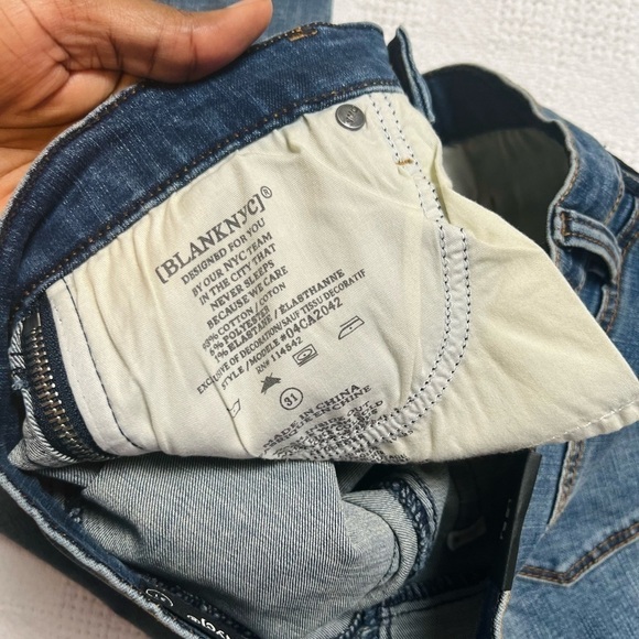 Blank NYC THE BOND Side Zipper Stripe Distressed Skinny Jeans - Picture 10 of 10